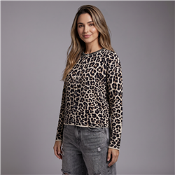 Mujer cardigan tejido print cuello canutillos boton brillos - PA