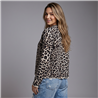 Mujer cardigan tejido print cuello canutillos boton brillos - PA