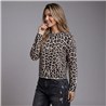 Mujer cardigan tejido print cuello canutillos boton brillos - PA