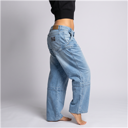 Mujer pantalon jean wide leg cierre en piernas - EM