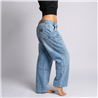Mujer pantalon jean wide leg cierre en piernas - EM