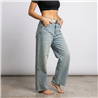 Mujer pantalon jean baggi tachas cinturon - HO