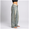 Mujer pantalon jean baggi tachas cinturon - HO
