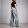 Mujer pantalon jean baggi tachas cinturon - HO