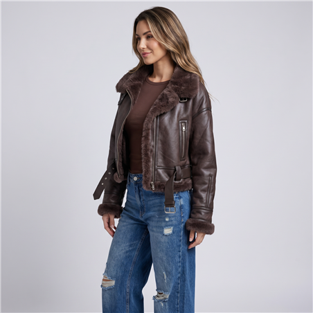 Mujer campera gamulan cinto - TOP
