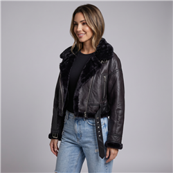 Mujer campera gamulan cinto - TOP