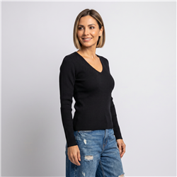 Mujer sweater bremer lurex escote V - OG