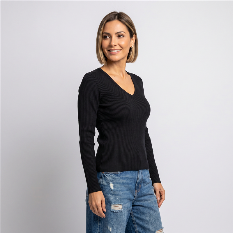Mujer sweater bremer lurex escote V - OG