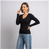 Mujer sweater bremer lurex escote V - OG