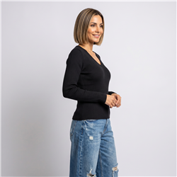 Mujer sweater bremer lurex escote V - OG