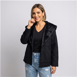 Mujer saco bremer cuello piel botones - OG