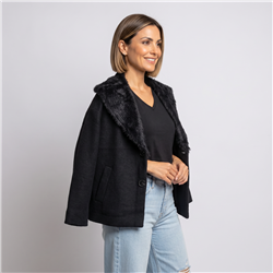 Mujer saco bremer cuello piel botones - OG