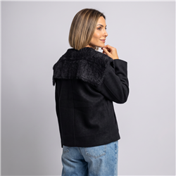Mujer saco bremer cuello piel botones - OG