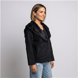 Mujer saco bremer cuello piel botones - OG
