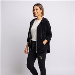 Mujer campera pana aplique estrella lentejuelas linea italiana - IB