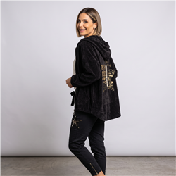 Mujer campera pana aplique estrella lentejuelas linea italiana - IB