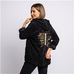 Mujer campera pana aplique estrella lentejuelas linea italiana - IB