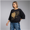 Mujer remera modal amplia ajustable corazon tachas italiana - IB
