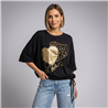 Mujer remera modal amplia ajustable corazon tachas italiana - IB
