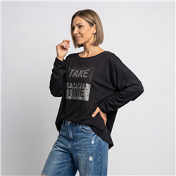Mujer remera modal amplia brillo TAKE linea italiana - IB