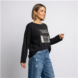 Mujer remera modal amplia brillo TAKE linea italiana - IB