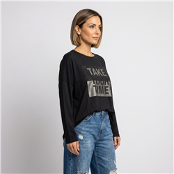 Mujer remera modal amplia brillo TAKE linea italiana - IB