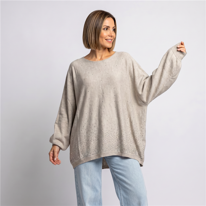 Mujer sweater bremer amplio estrass linea italiana - IB