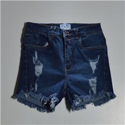 Mujer short jean elastizado frente rotura desflecado