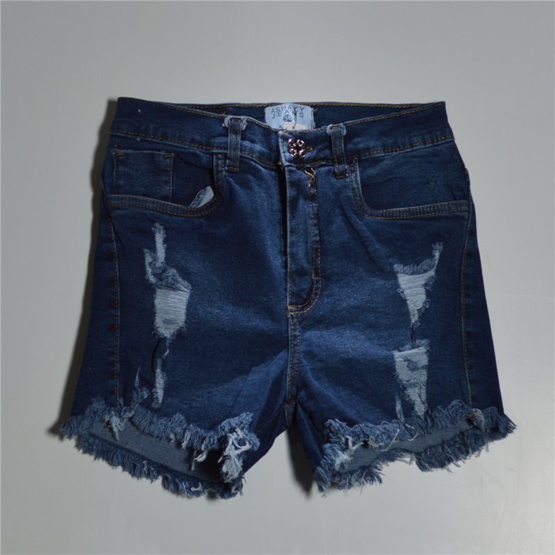 Mujer short jean elastizado frente rotura desflecado