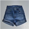 Mujer short jean elastizado con ruedo detalle rasgado