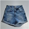 Mujer short jean con rebote puño detalle rotura