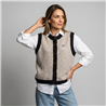 Mujer chaleco tejido combinado frente botones miumiu - OG