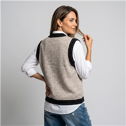Mujer chaleco tejido combinado frente botones miumiu - OG