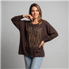 Mujer sweater bremer amplio print brillo linea italiana - IB