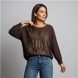 Mujer sweater bremer amplio print brillo linea italiana - IB