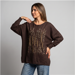 Mujer sweater bremer amplio print brillo linea italiana - IB