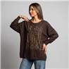 Mujer sweater bremer amplio print brillo linea italiana - IB