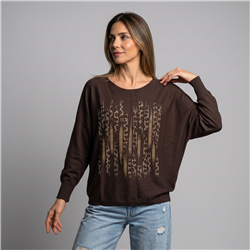 Mujer sweater bremer amplio print brillo linea italiana - IB