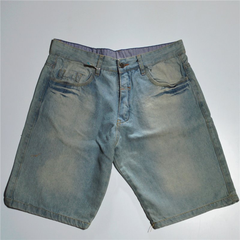 Hombre bermuda jean rigida bolsillos pliegues DFO