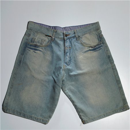 Hombre bermuda jean rigida bolsillos pliegues DFO