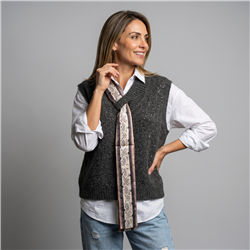 Mujer chaleco tejido con lentejuelas pañuelo - OG