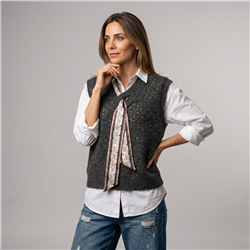 Mujer chaleco tejido con lentejuelas pañuelo - OG