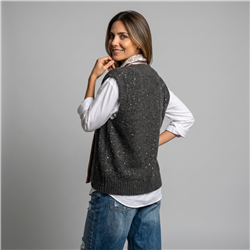Mujer chaleco tejido con lentejuelas pañuelo - OG