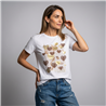 Mujer remera algodon estampa corazones combinados linea italiana - IB