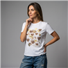 Mujer remera algodon estampa corazones combinados linea italiana - IB