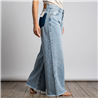 Mujer pantalon jean wide leg bolsillo localizado - BEL