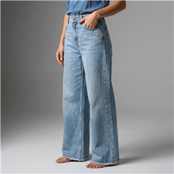 Mujer pantalon jean wide leg bolsillo localizado - BEL