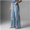 Mujer pantalon jean wide leg bolsillo localizado - BEL