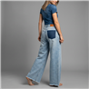 Mujer pantalon jean wide leg bolsillo localizado - BEL