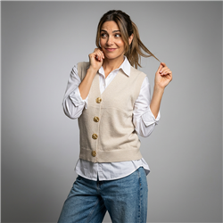 Mujer chaleco bremer botones flores dorados - FRA